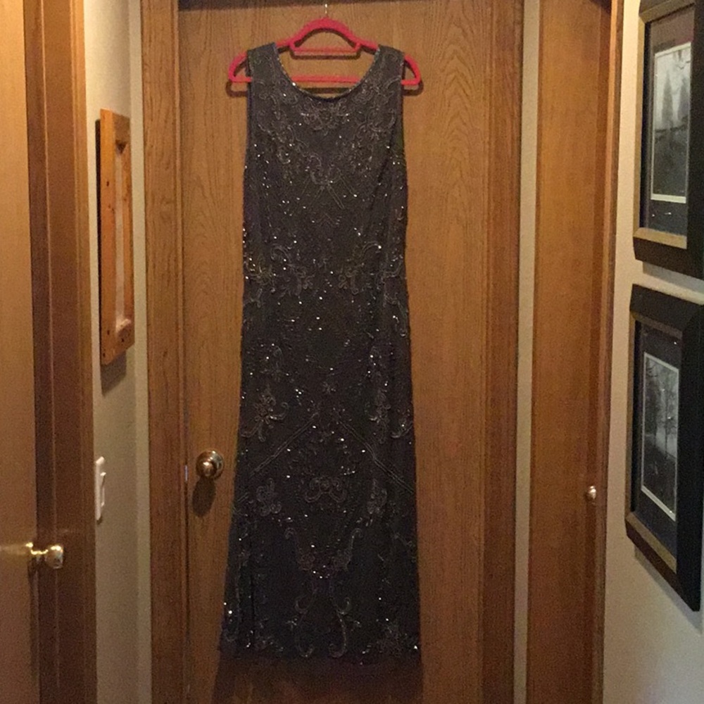 Smoky Grey Beaded Dress